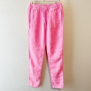 Lilly Pulitzer hot pink 100% linen drawstring pant size xs